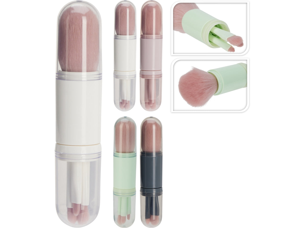 Pennelli make up in astuccio da 6 pezzi, colori assortiti