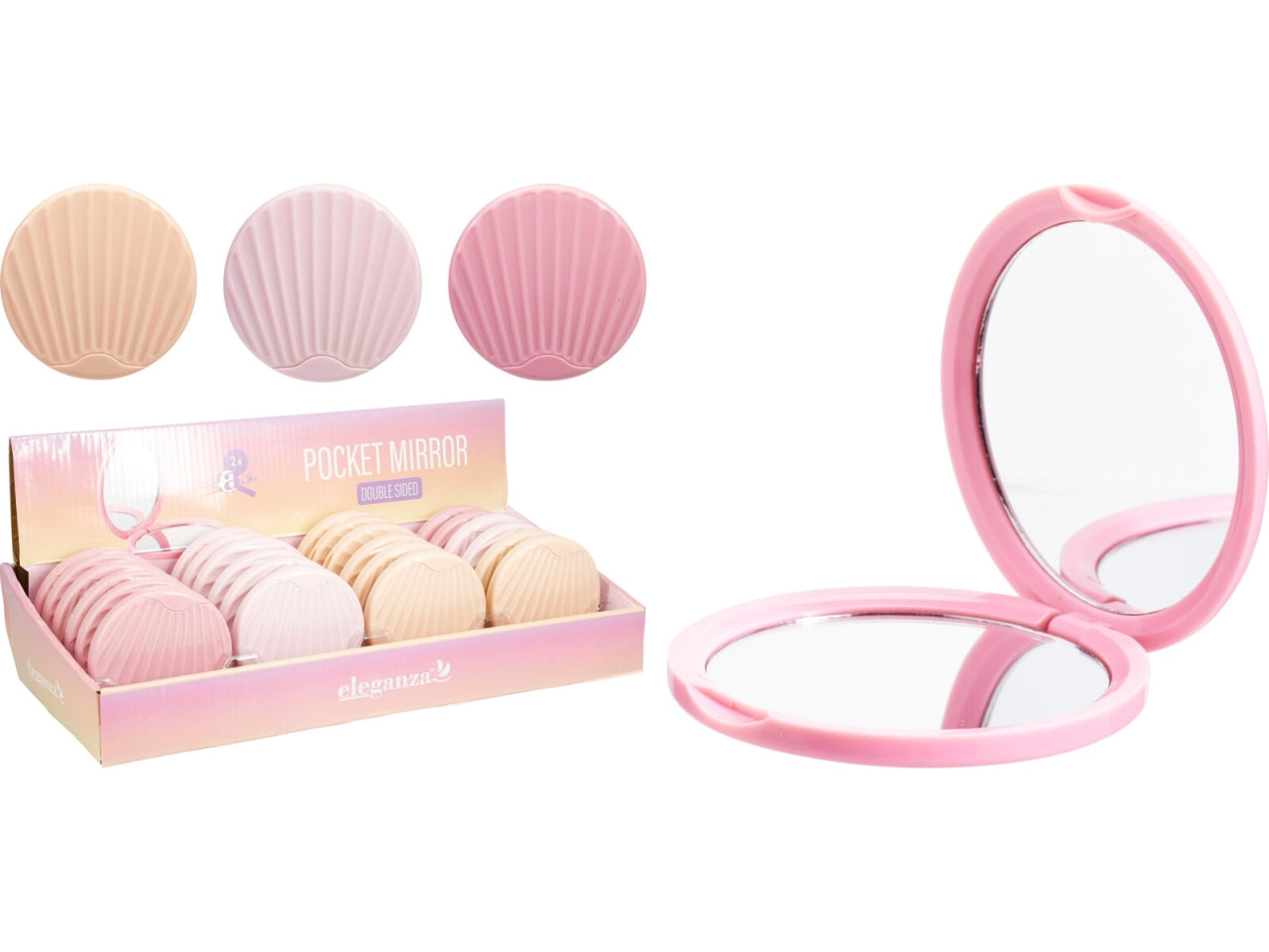 Specchio doppio da borsetta 7cm in 3 colori assortiti