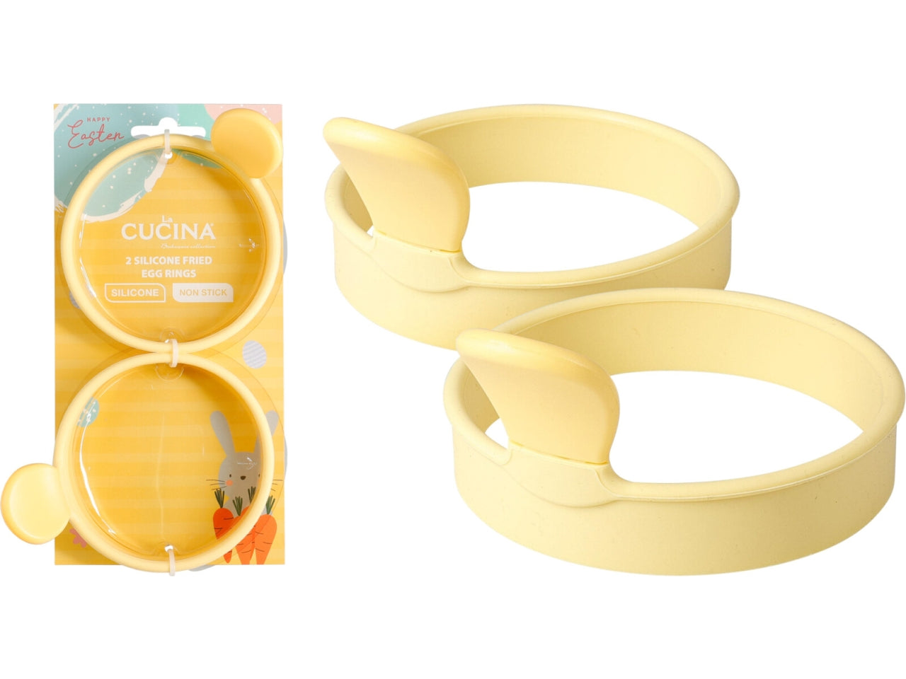 Formine per cottura uova tondi in silicone confezione da 2 pezzi