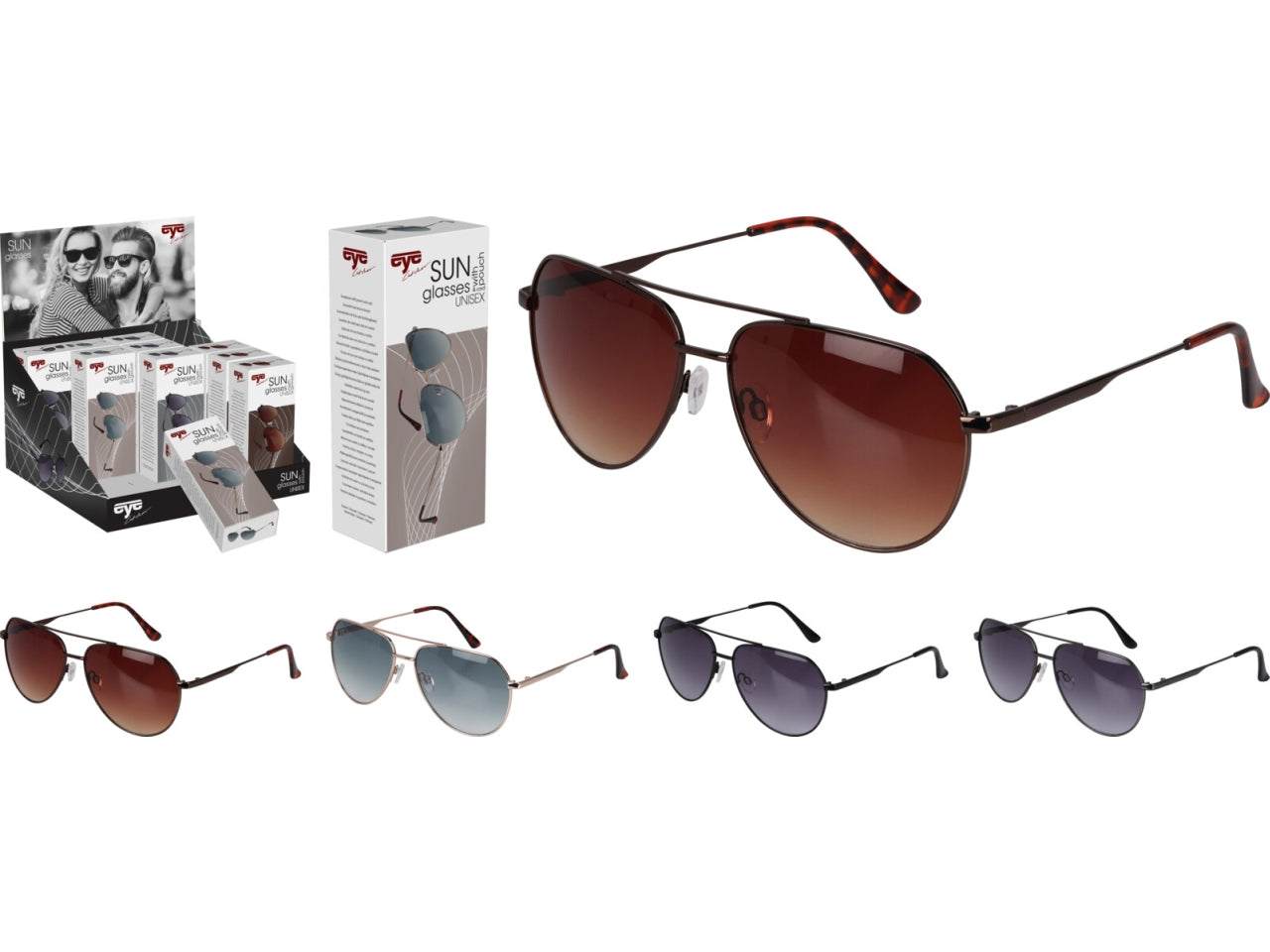 Occhiali da sole unisex, 4 assortimenti