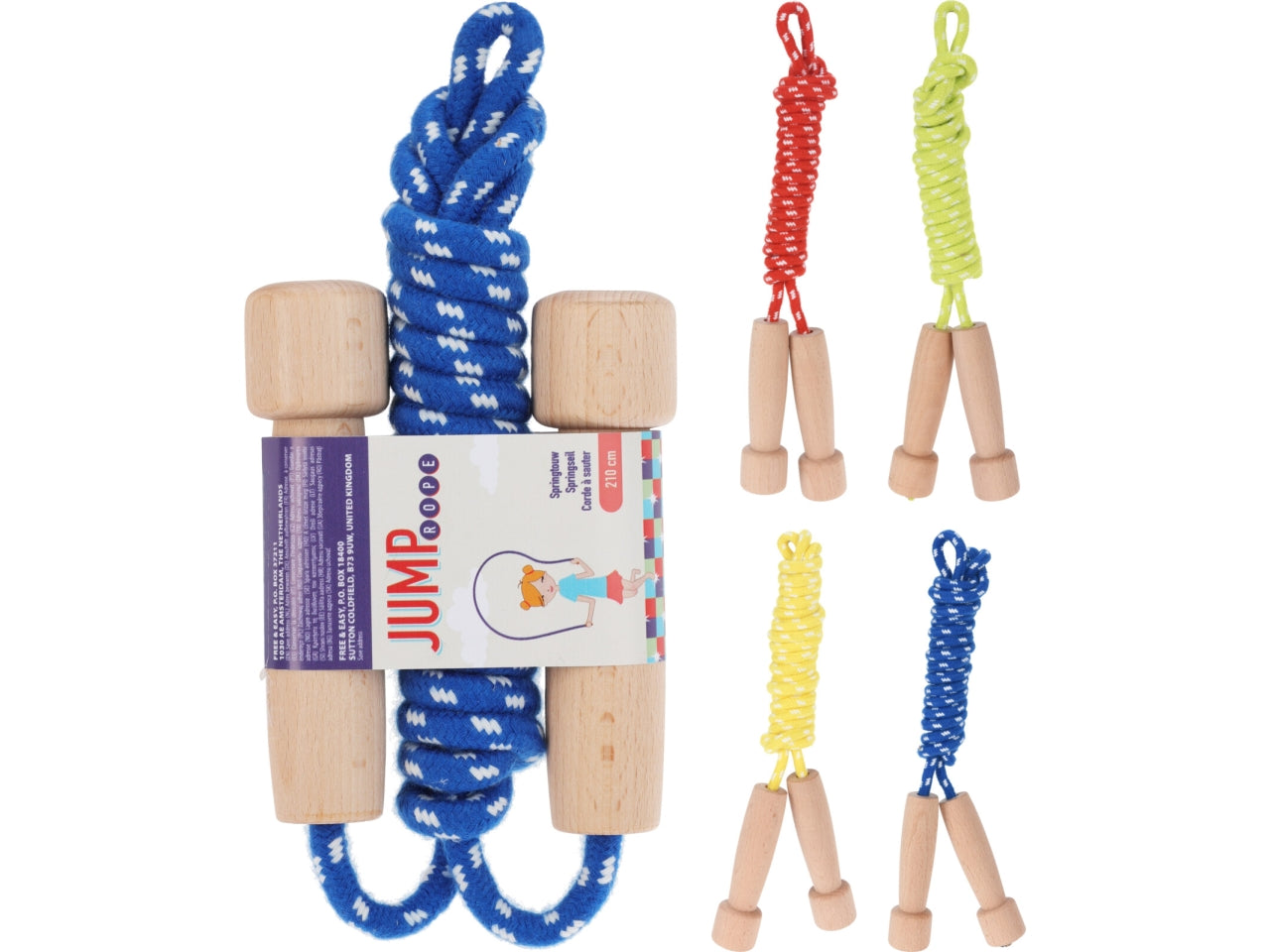 Corda per saltare 210cm, 4 colori assortiti