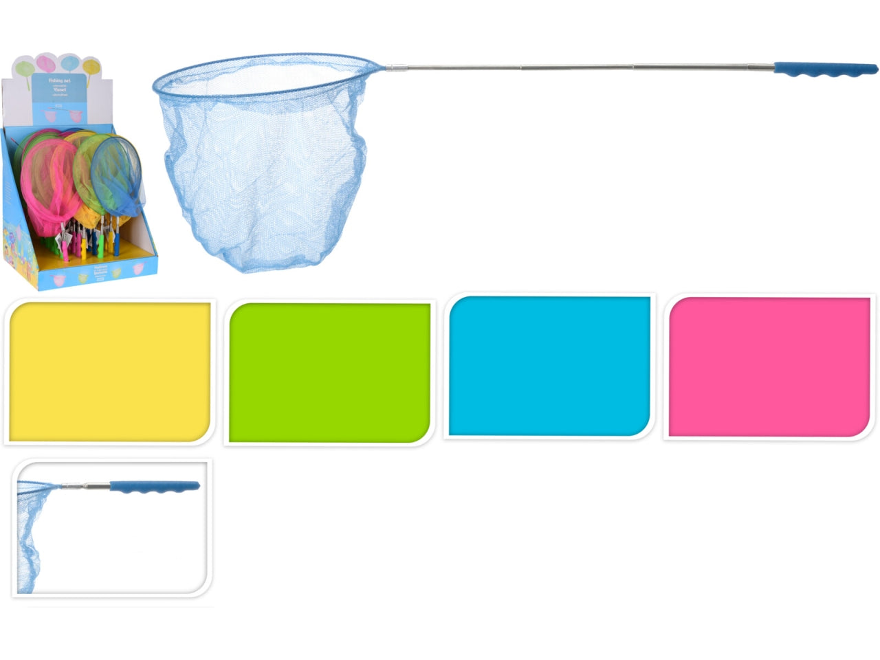 Retino pesci estensibile, 4 colori assortiti