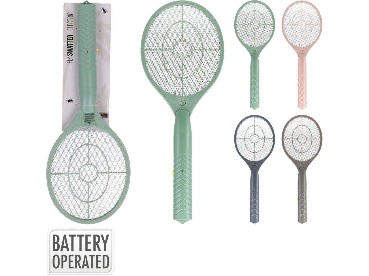 Racchetta fulmina insetti a batteria, 4 colori assortiti