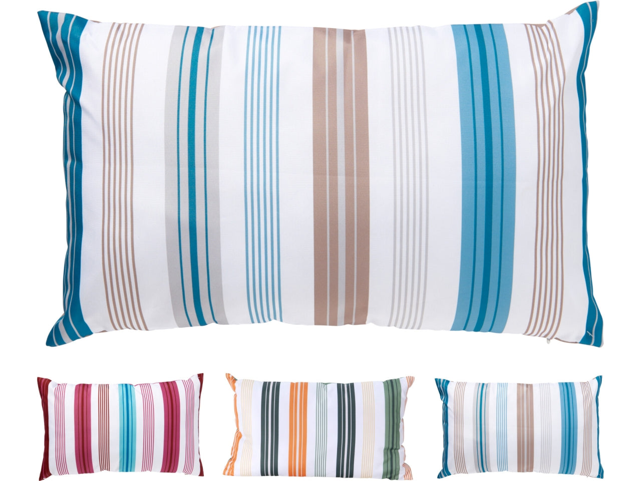 Cuscino a righe rettangolare 50x30cm, 3 colori assortiti
