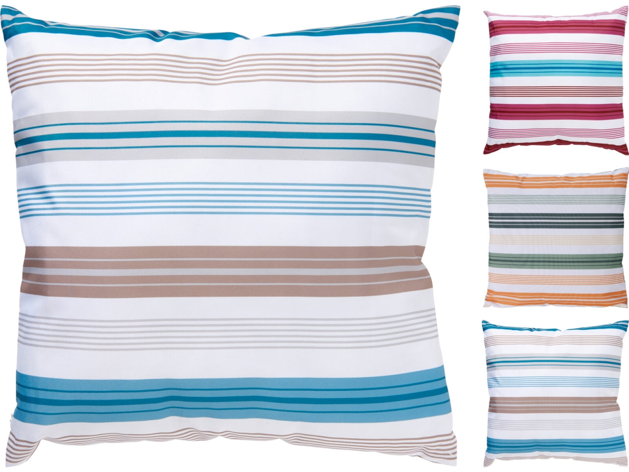 Cuscino a righe 45x45cm, 3 colori assortiti