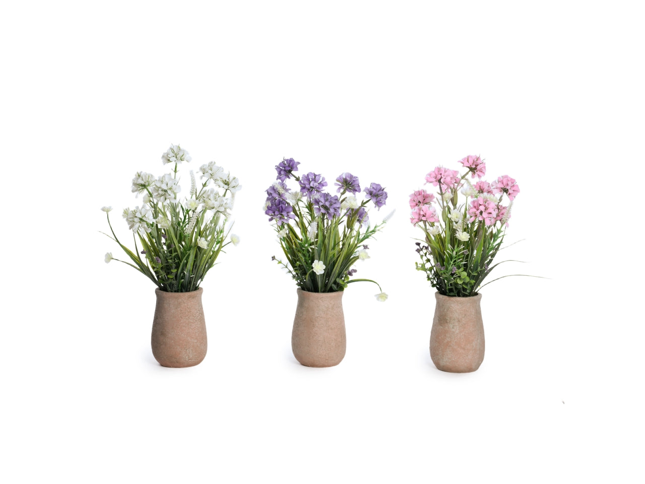 Piantina artificiale con vaso d.18xh.38cm in colori assortiti