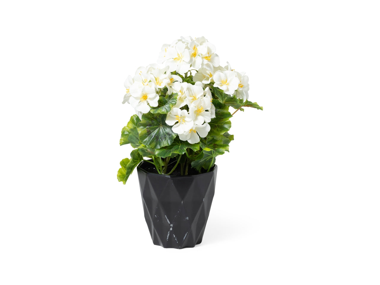 Geranio artificiale in vaso 21xh.29cm bianco