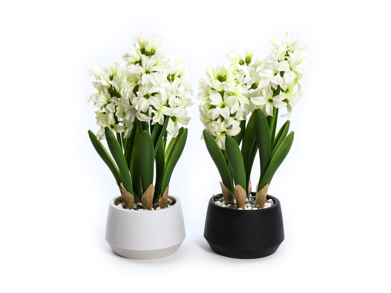 Giacinto artificiale in vaso d.16xh.33cm bianco