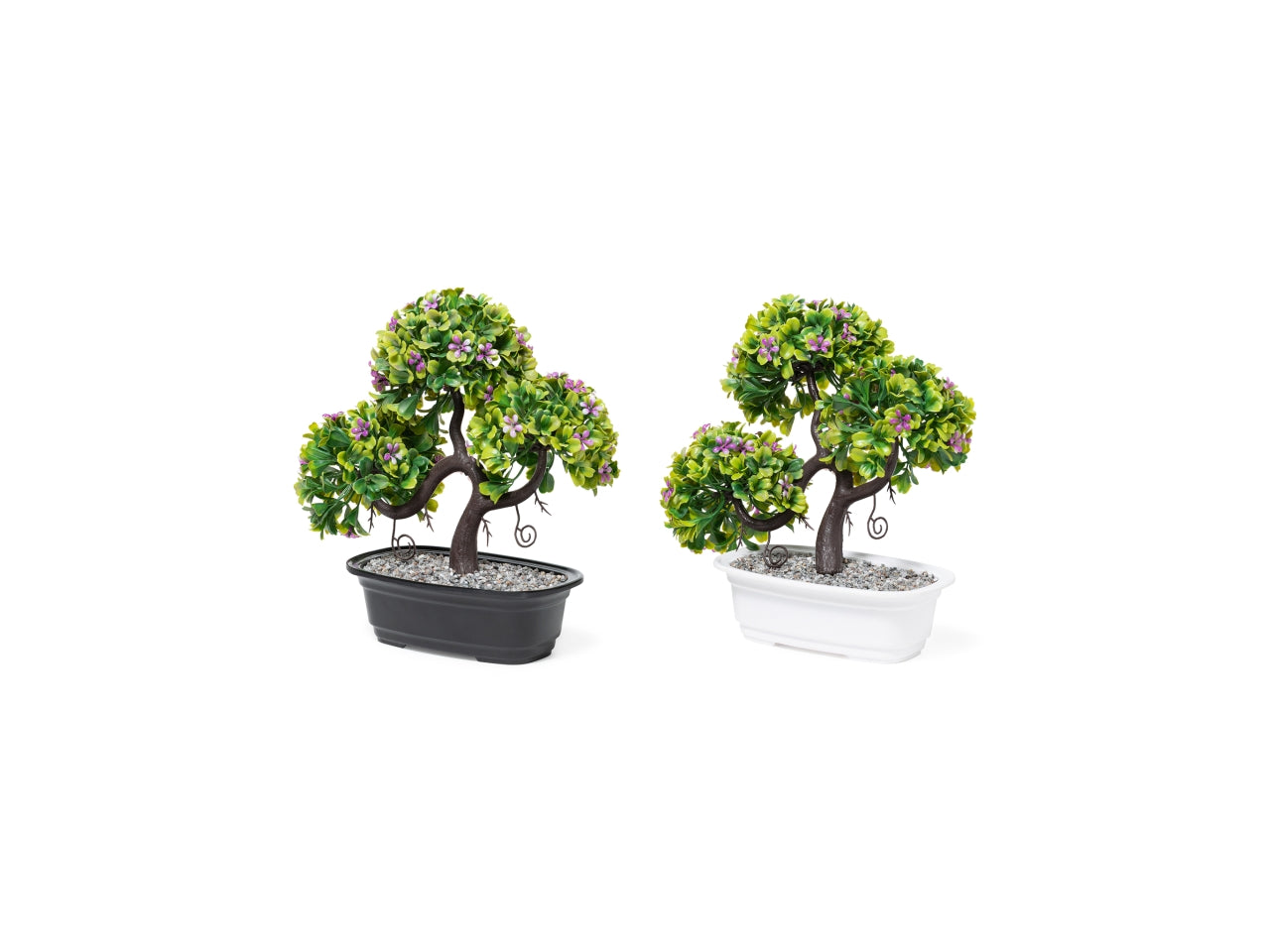 Bonsai artificiale in vaso con fiori rosa 24x10xh.24cm