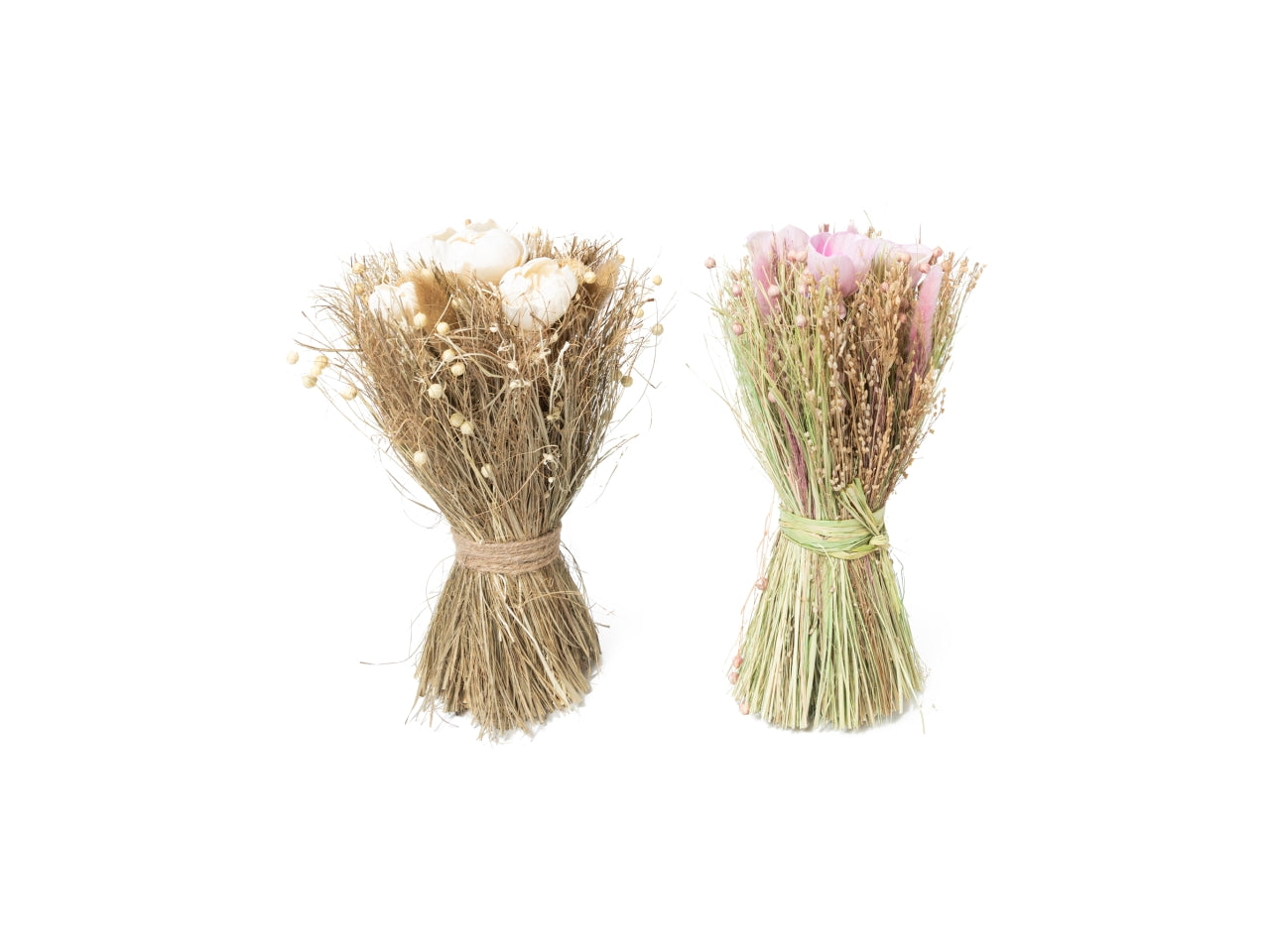 Bouquet fiori secchi d'appoggio d.18xh.25cm, colori assortiti