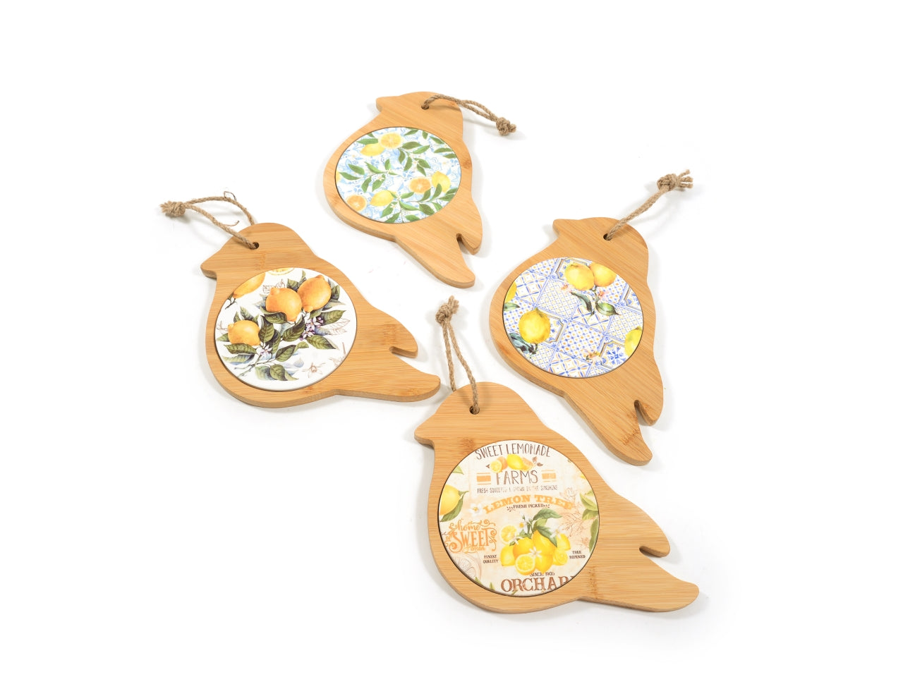 Sottopentola in bambu' e ceramica 27x19cm con decori assortiti