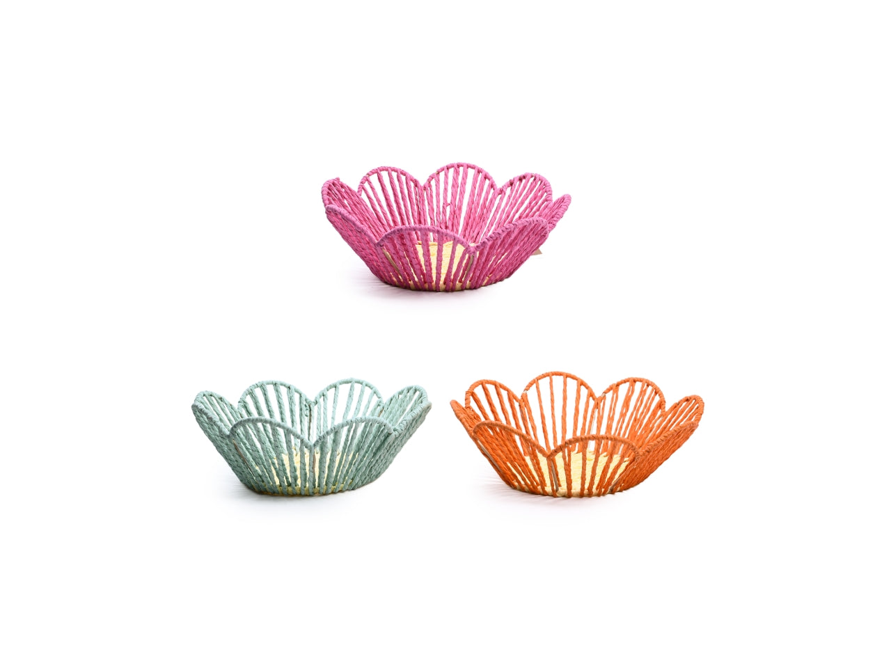 Cestino fiore in metallo e carta 28x28xh.10cm, colori assortiti.