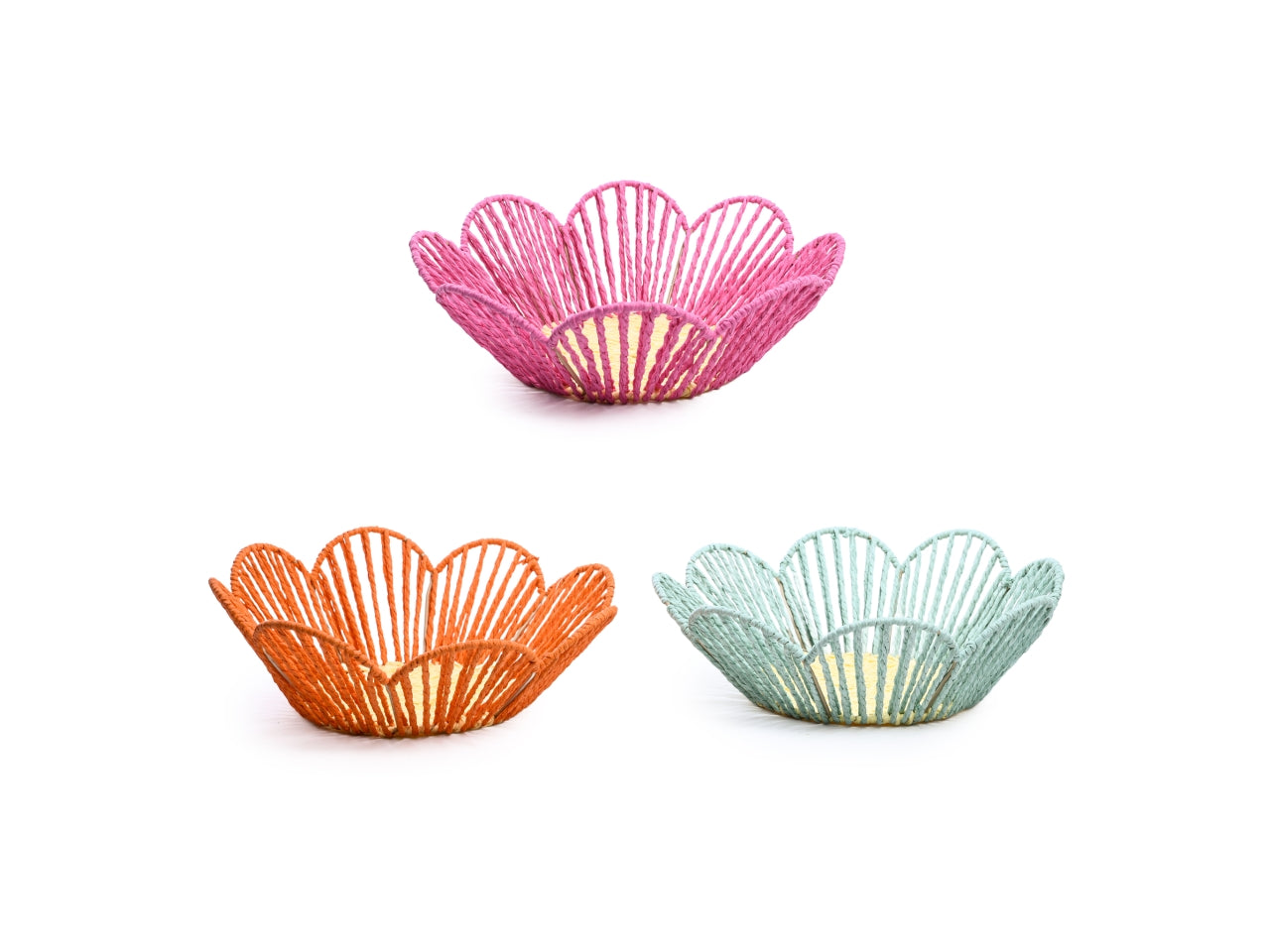 Cestino fiore in metallo e carta 33x33xh.10cm, colori assortiti.