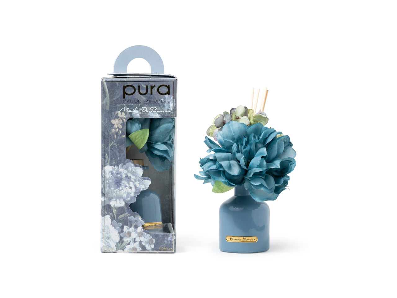 Diffusore con bacchette e fiori 120ml, fragranza mirto di panarea