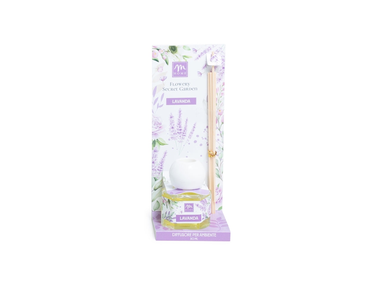 Diffusore con bacchette 50ml, fragranza lavanda