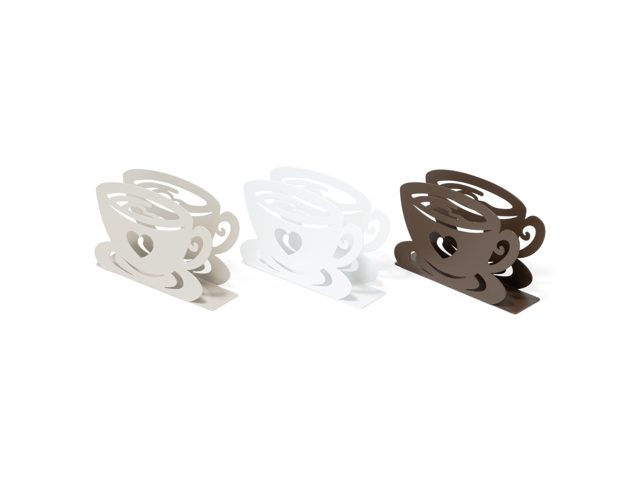 Portatovaglioli in metallo tazzina caffè 14,5x4xh.11cm, colori assortiti