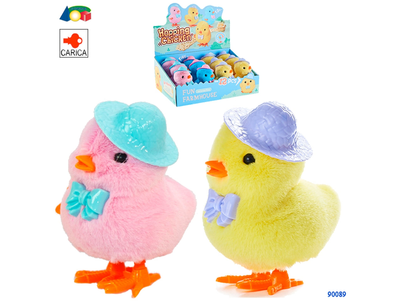 Papera salterina con papillon e cappello in colori assortiti