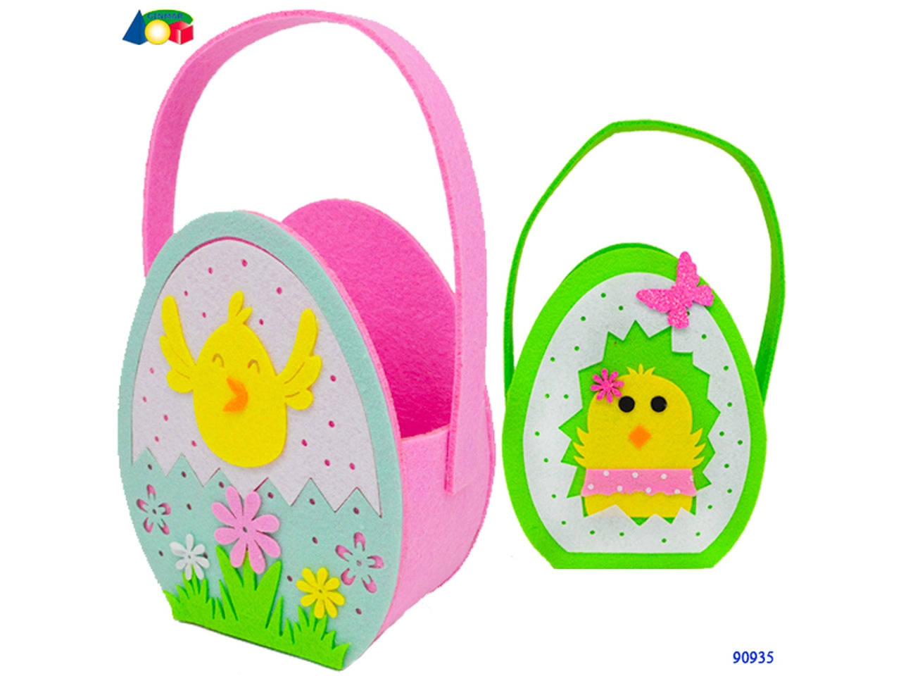 Uovo contenitore in feltro con manico