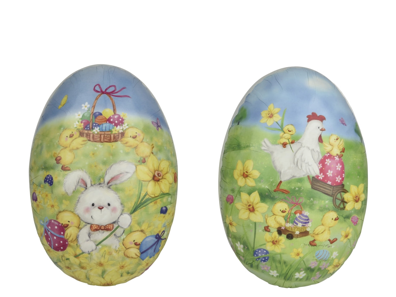 Uovo in carta 2 assortiti 15x10xh.10cm