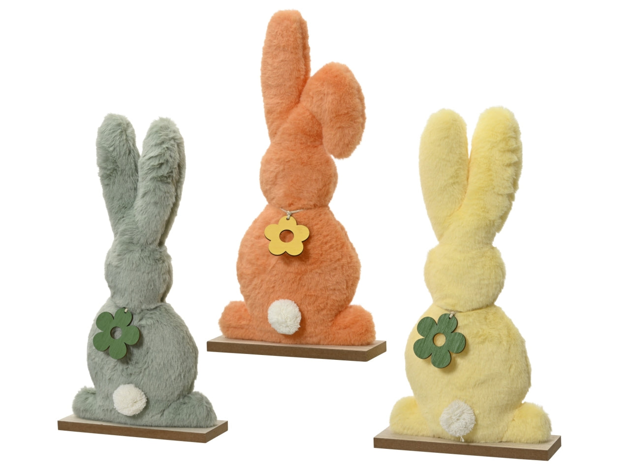 Coniglio in poliestere 3 assortiti 6x20xh.38cm