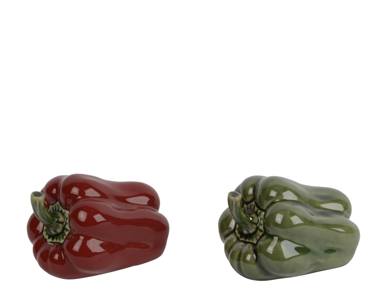 Peperone in porcellana 2 assortiti 11.5x8xh.9cm