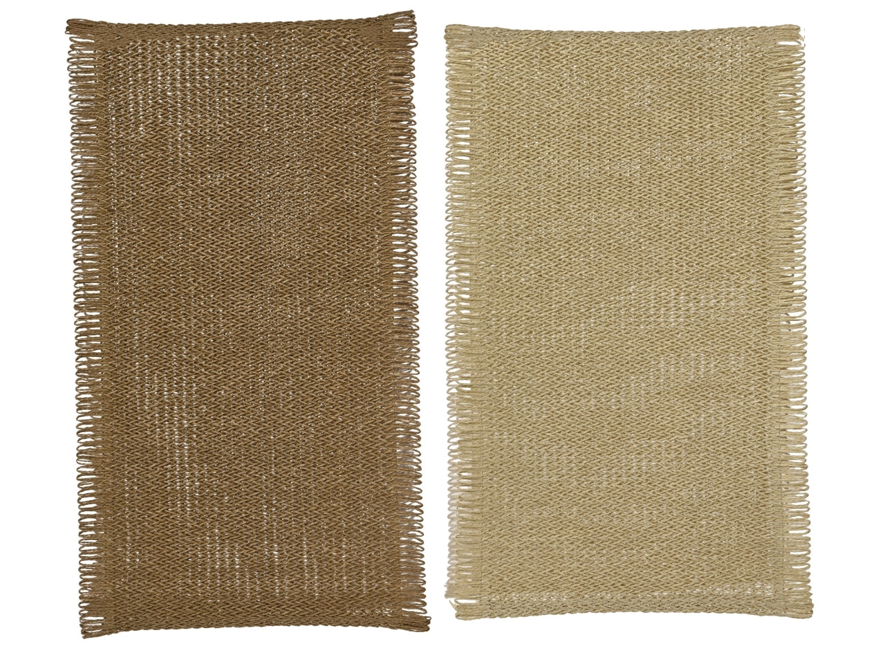 Runner corda con frange 2 assortiti 140x35xh.0.3cm