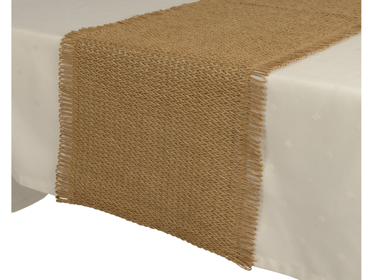 Runner corda con frange 2 assortiti 140x35xh.0.3cm