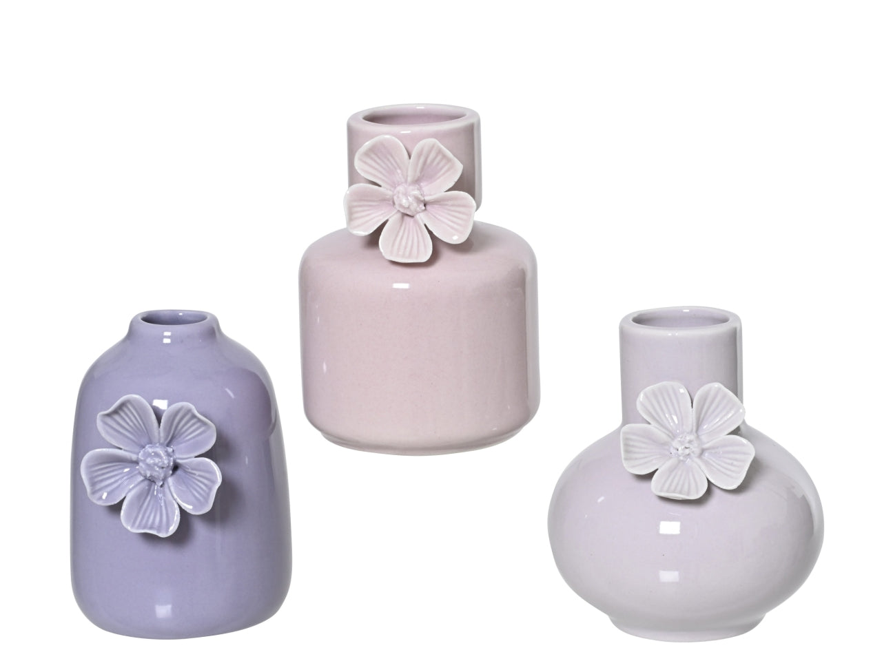 Bottiglia porcellana farfalla 3 assortiti d.8xh.12cm