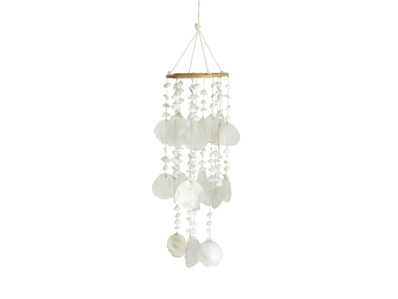 Scacciapensieri conchiglia bianco d.14xh.45cm