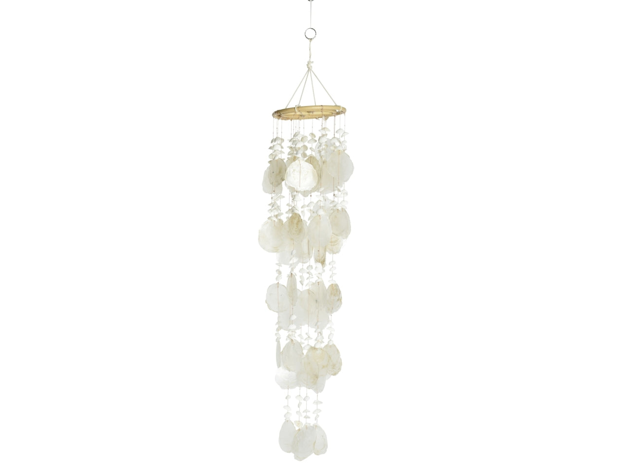 Scacciapensieri conchiglia bianco d.14xh.75cm