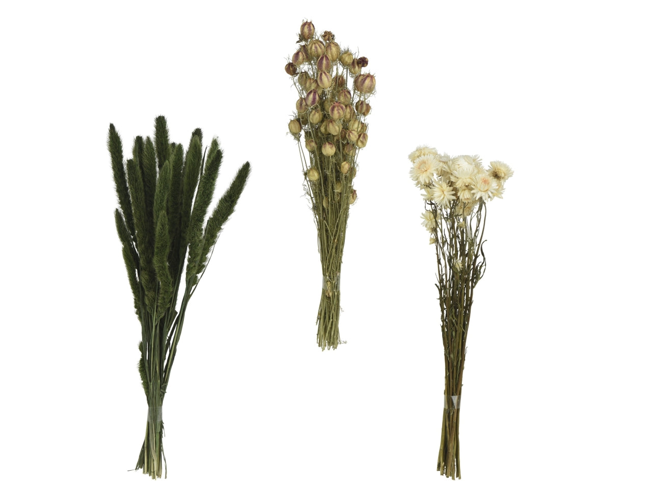 Mazzolino fiori secchi 3 assortiti 55x25xh.55cm