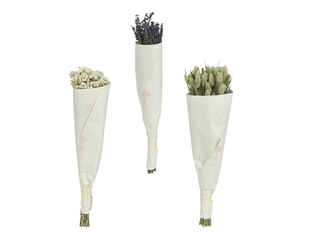 Mazzolino fiori secchi 3 assortiti 55x25xh.55cm