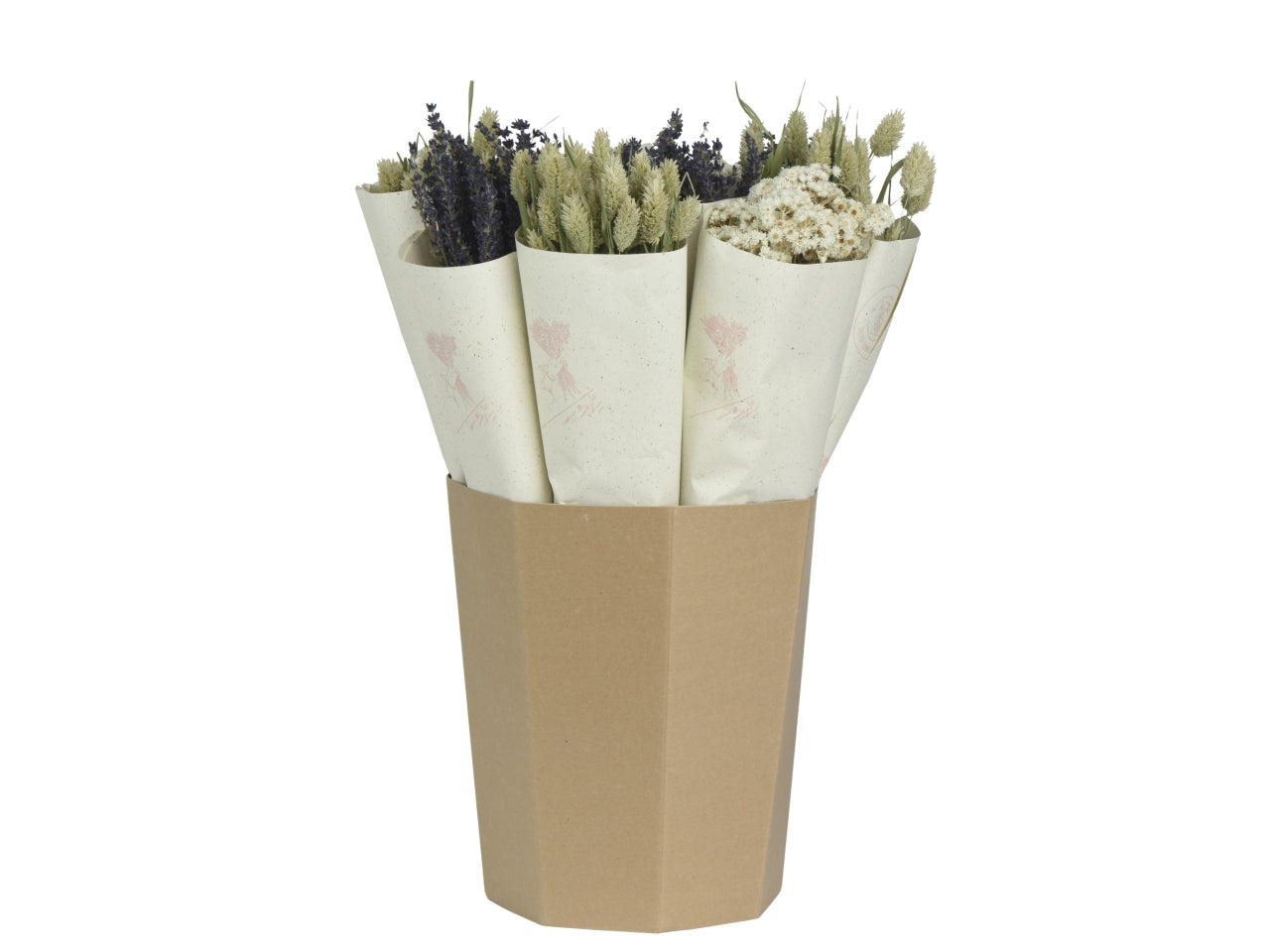 Mazzolino fiori secchi 3 assortiti 55x25xh.55cm