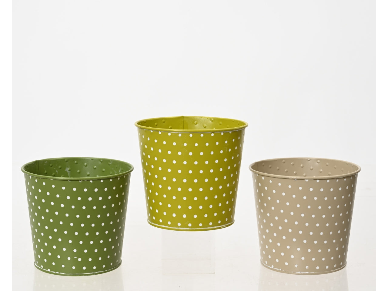 Vaso tondo metallo 3 assortiti d.14xh.12.6cm