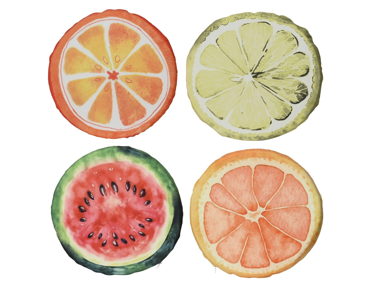 Cuscino tondo frutta 4assortitid.38xh.4cm
