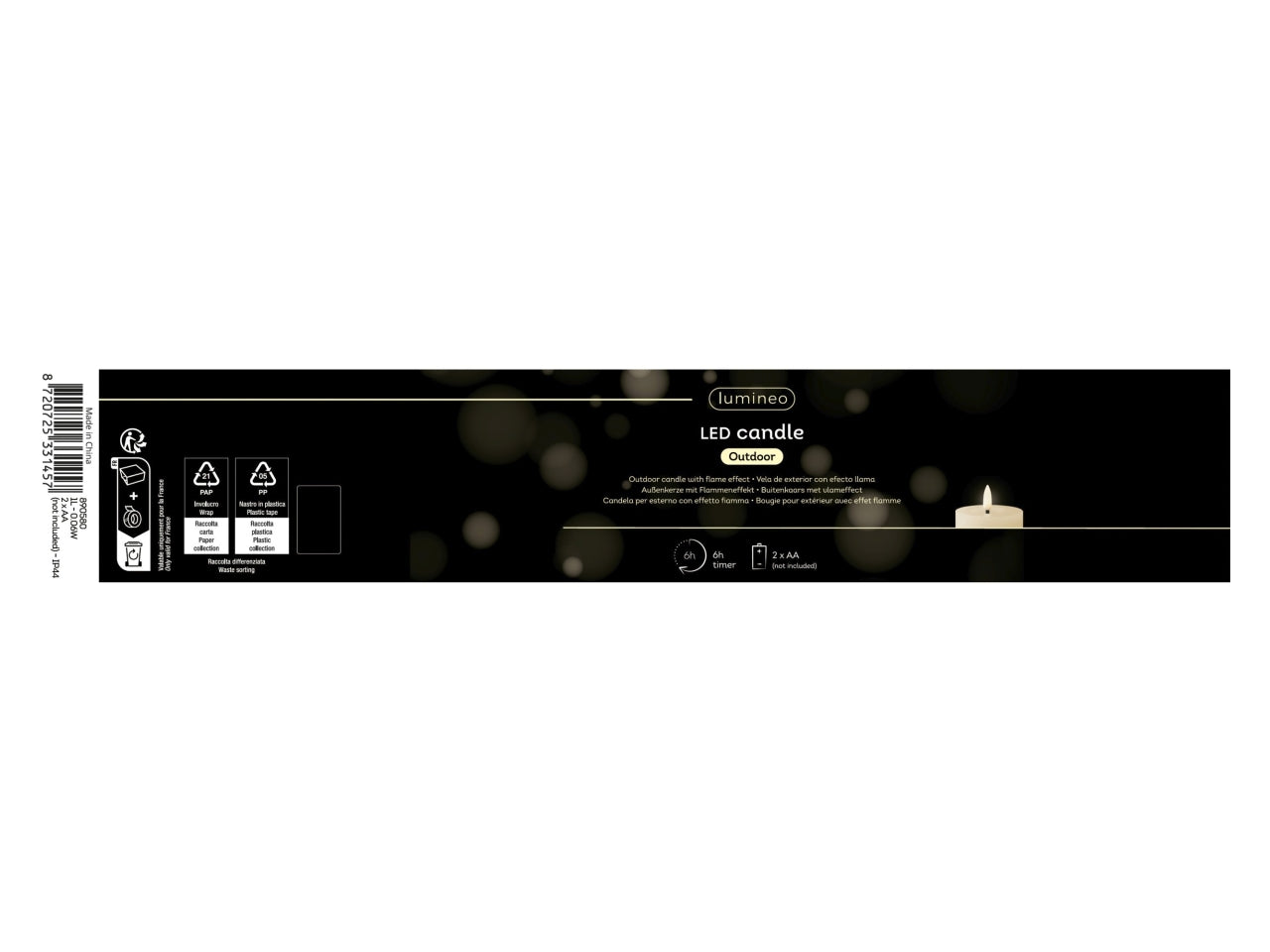 Candela led bianca d.8.5xh.11.5cm