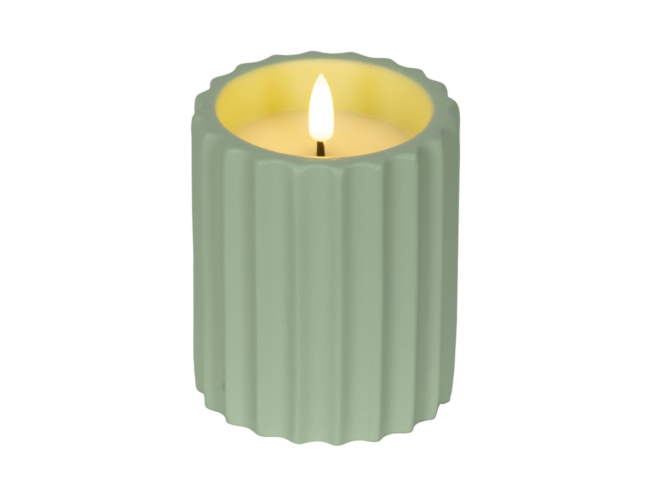 Candela led verde d.8.5xh.11.5cm