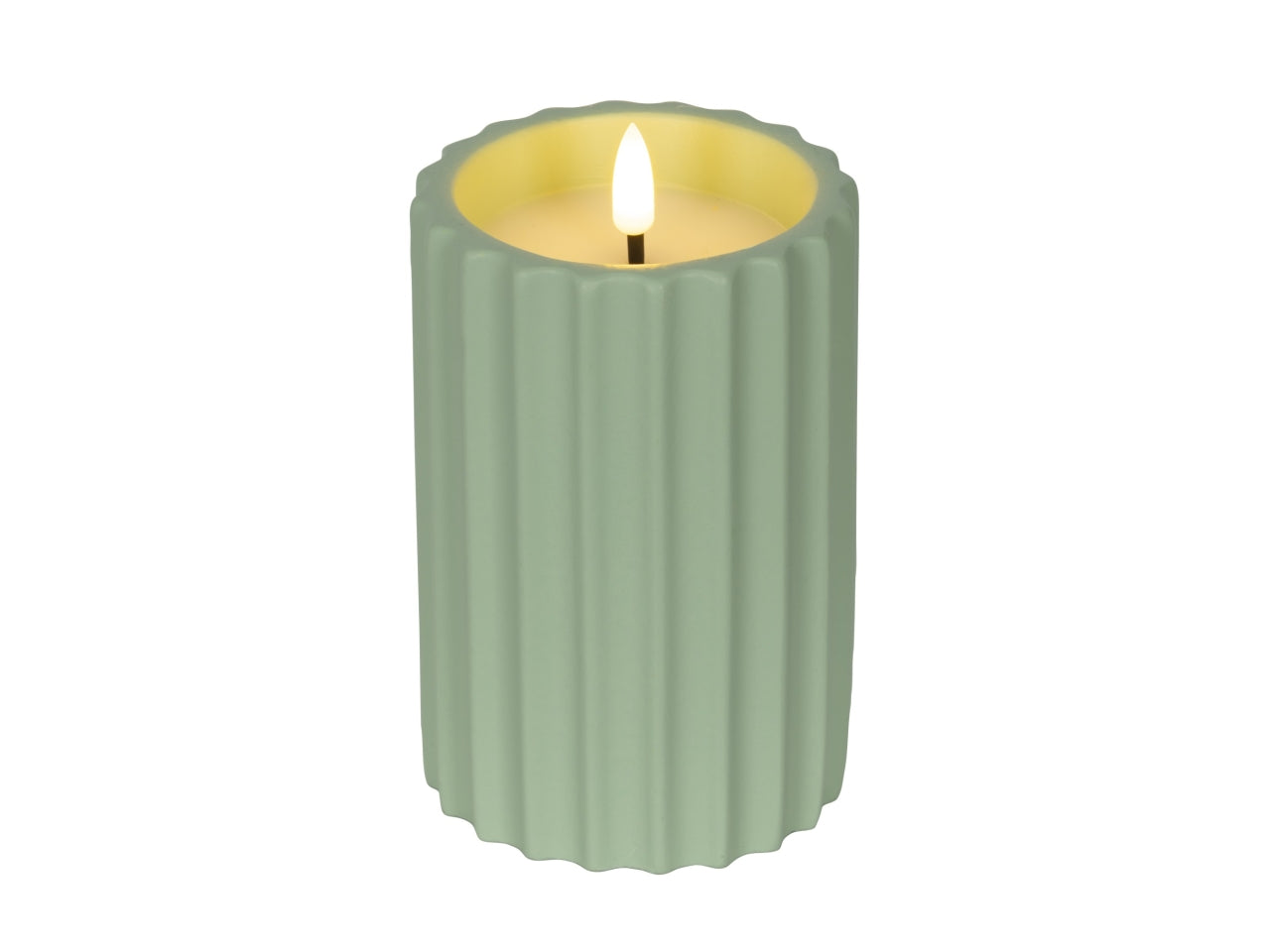 Candela led verde d.8.5xh.14cm