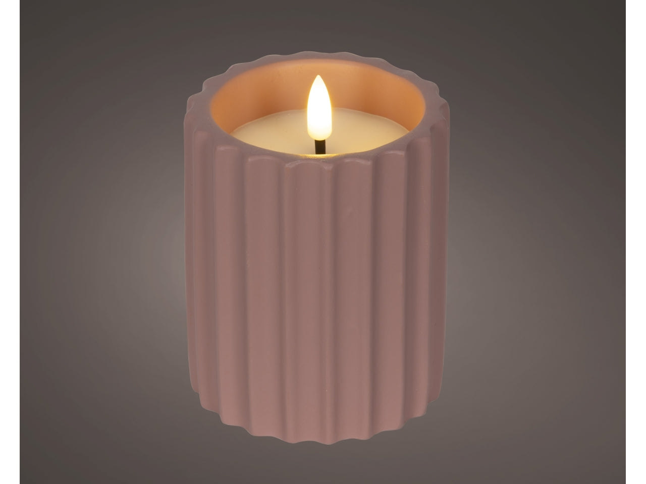 Candela led rosa d.8.5xh.11.5cm