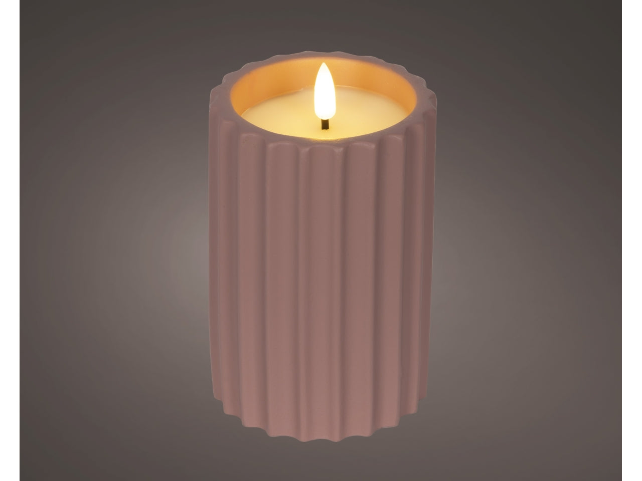 Candela led rosa d.8.5xh.14cm