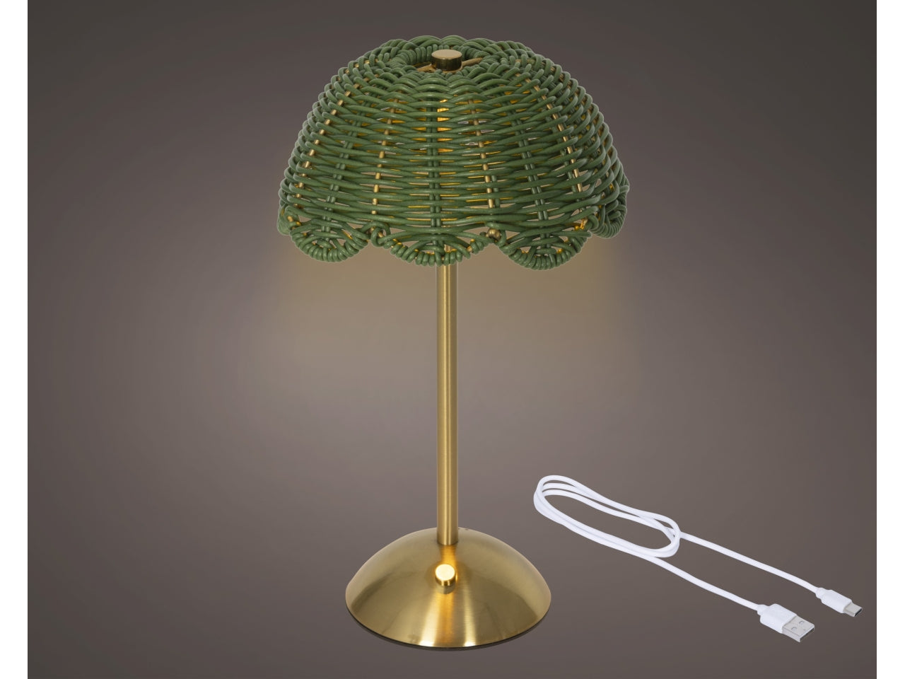 Lampada da tavolo c/led verde d.17.5xh.30cm