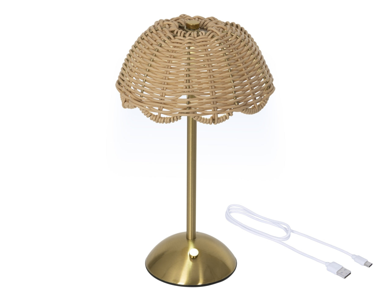 Lampada da tavolo c/led beige d.17.5xh.30cm