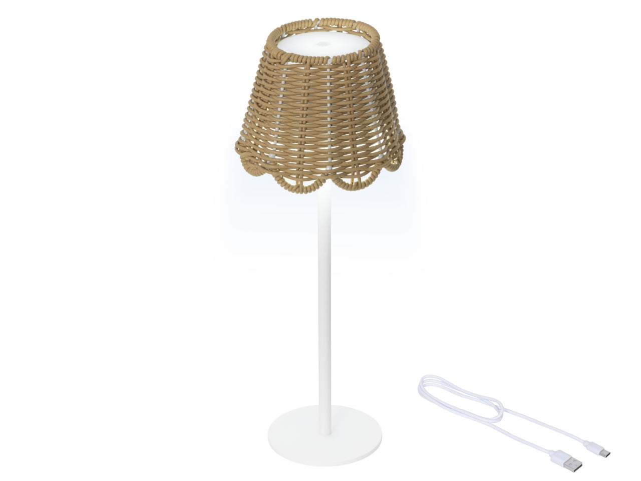 Lampada da tavolo c/led beige d.12.5xh.39cm