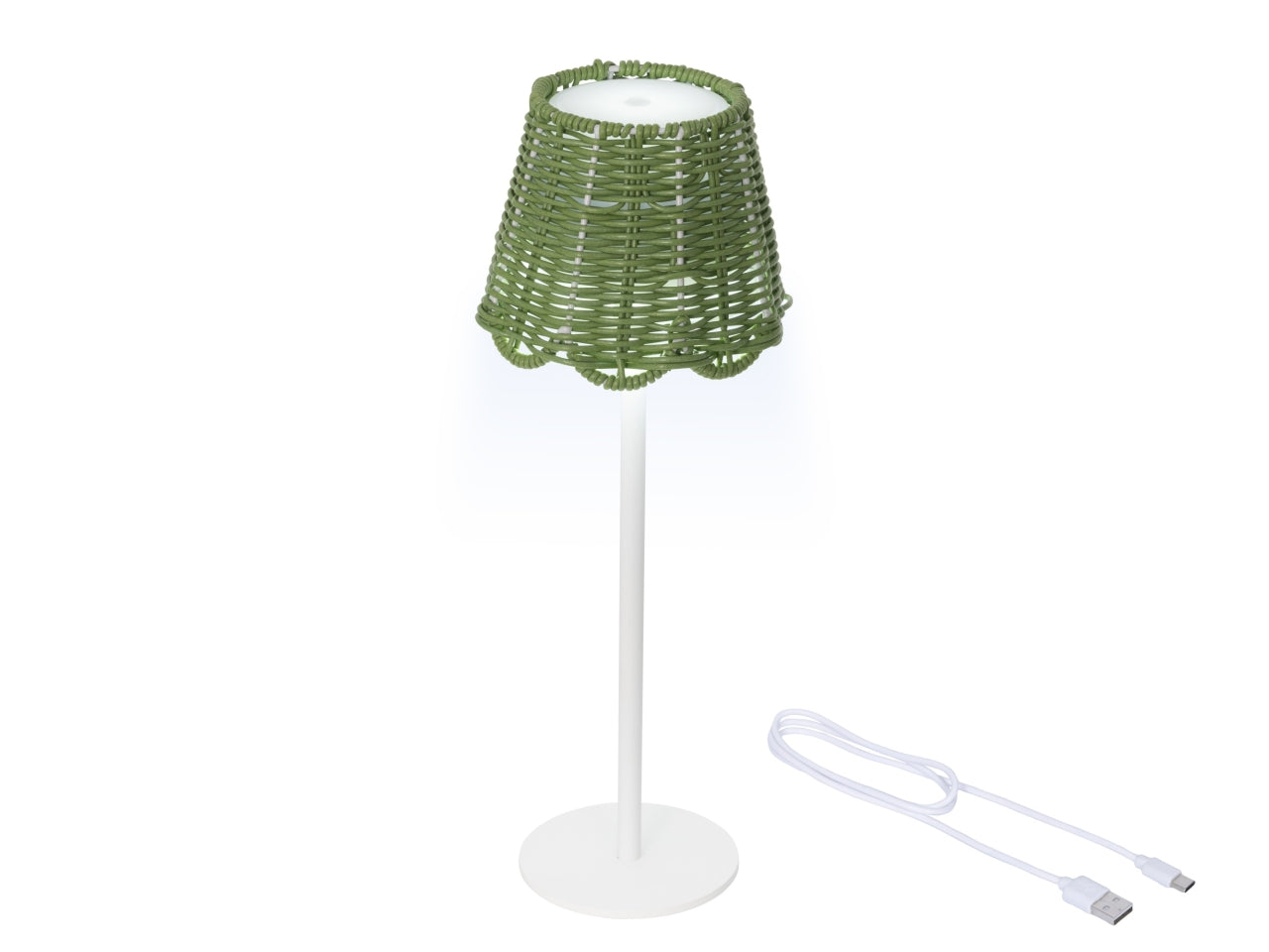 Lampada da tavolo c/led verde d.12.5xh.39cm