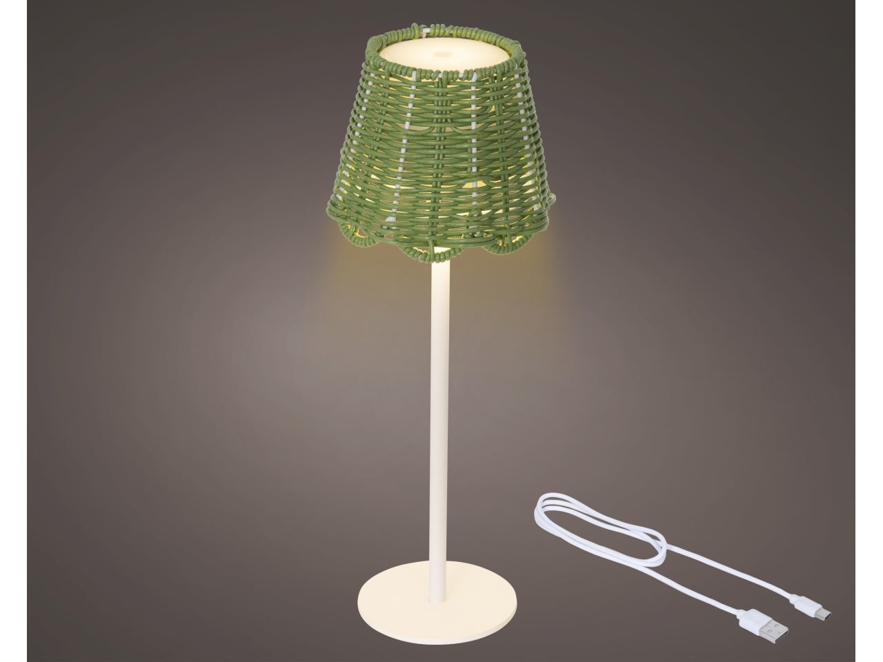 Lampada da tavolo c/led verde d.12.5xh.39cm