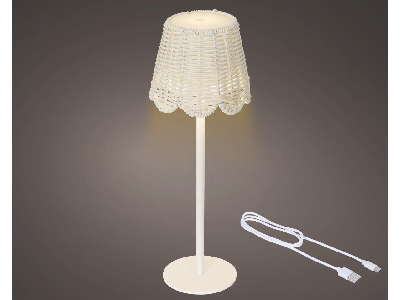 Lampada da tavolo c/led bianca d.12.5xh.39cm