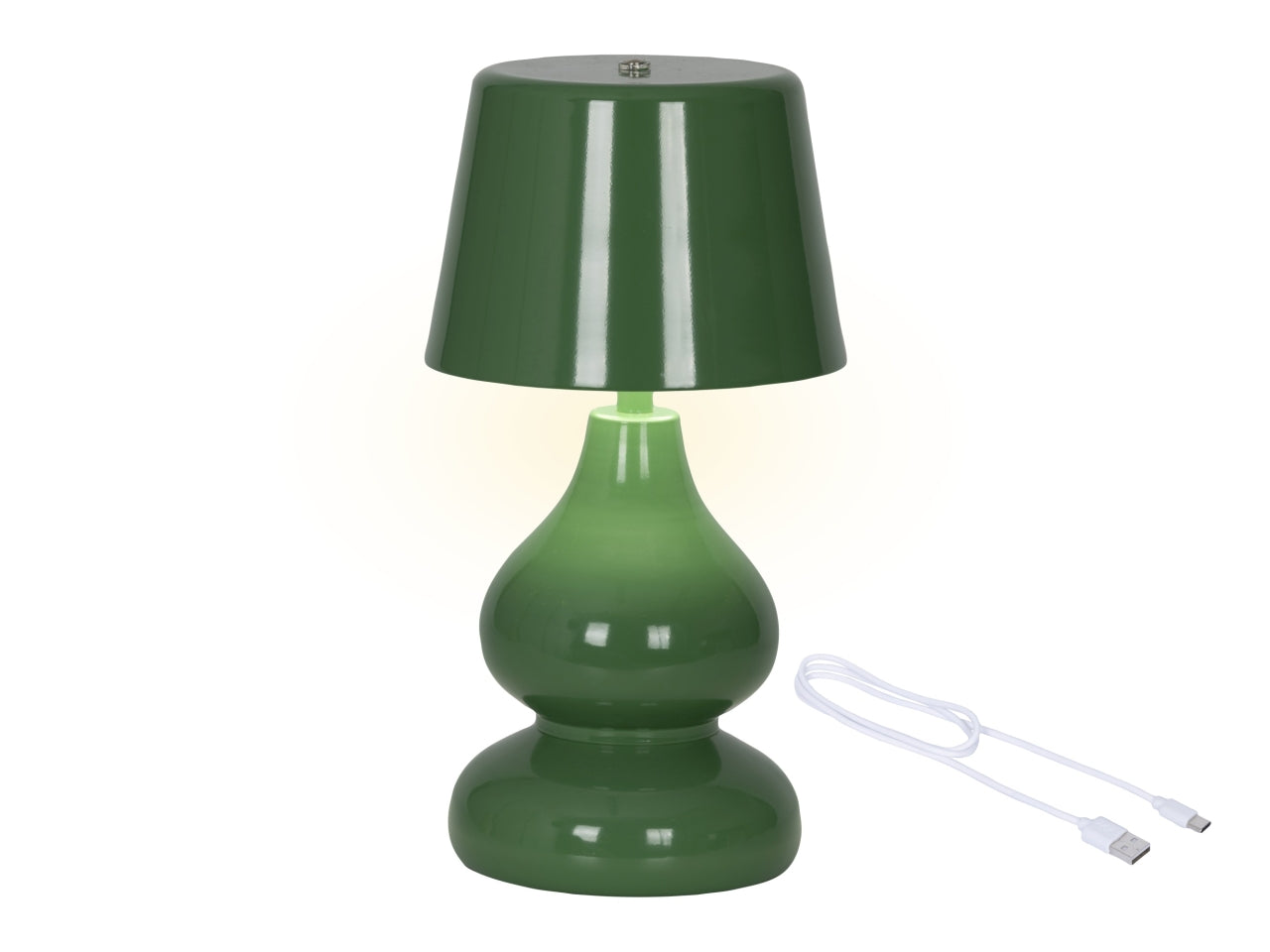 Lampada da tavolo c/led verde d.13xh.26cm