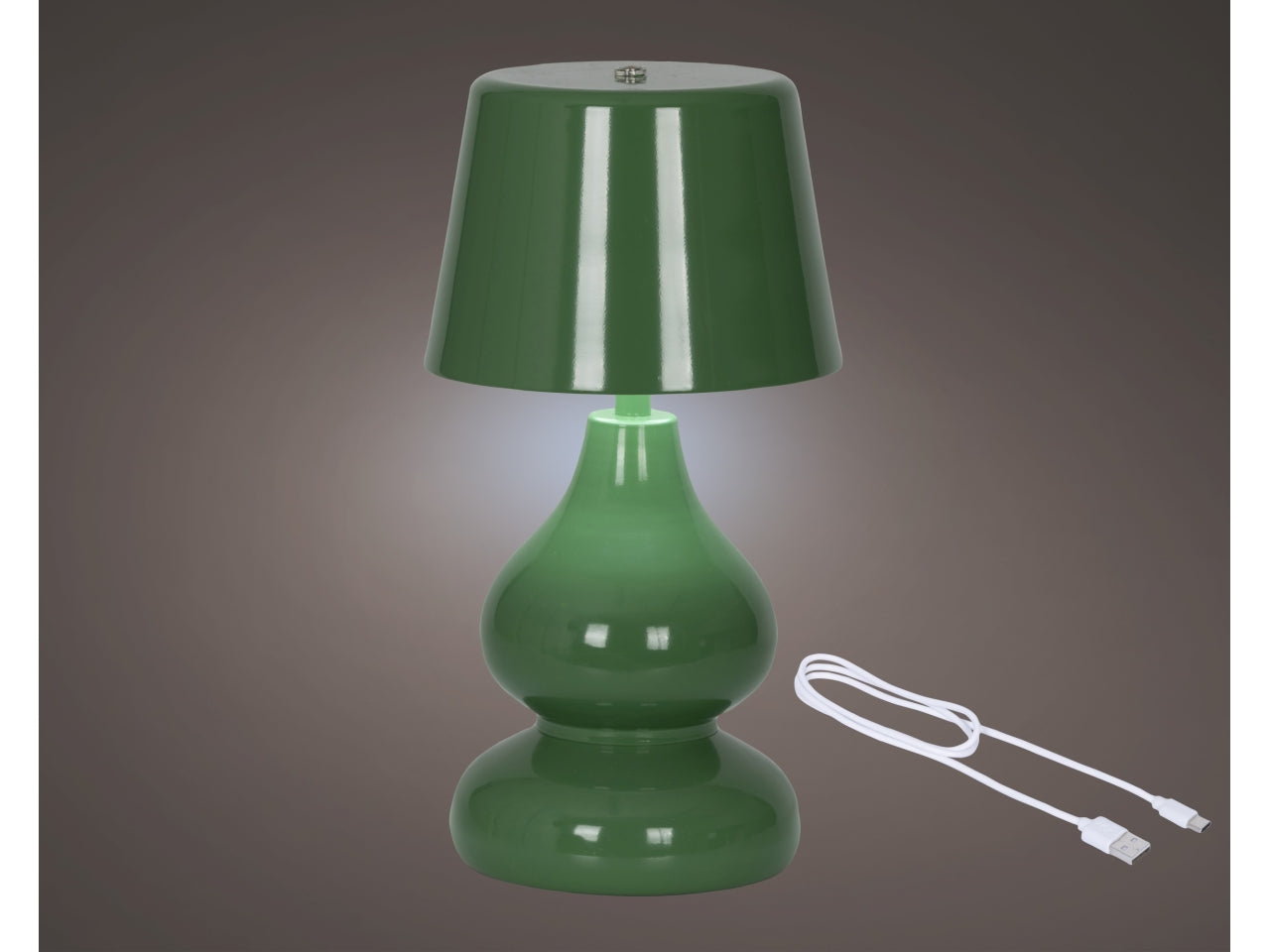 Lampada da tavolo c/led verde d.13xh.26cm
