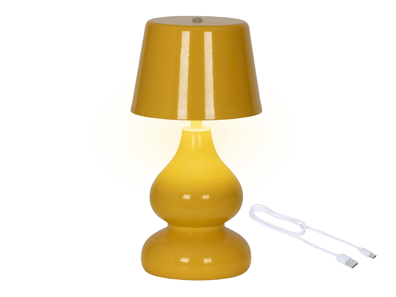 Lampada da tavolo c/led arancio d.13xh.26cm