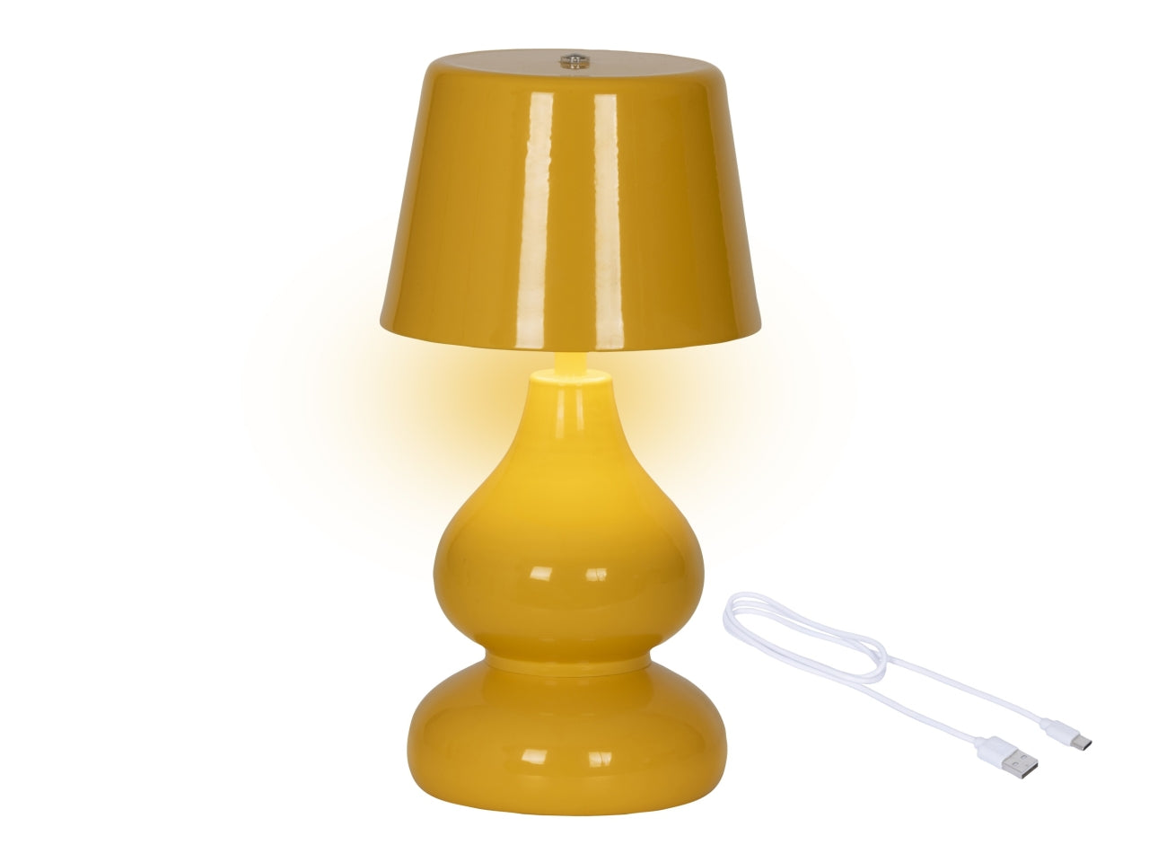 Lampada da tavolo c/led arancio d.13xh.26cm